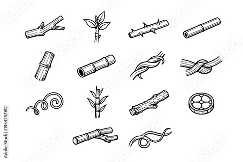 Icon vine ring stalk simple image smooth barked vector generation stem section