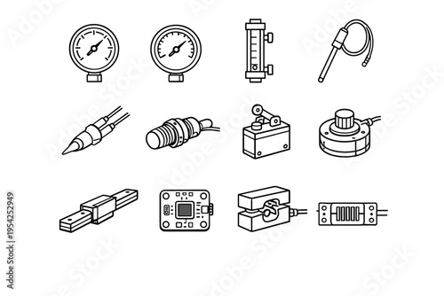 Sensor load image icon proximity gauge simple generation limit thermocouple switch vector