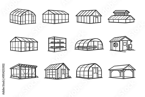 Shelter generation wall icon pitched backyard simple image vector roof ventilation structure
