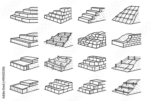 Support difference terrain landscape icon simple generation garden vector image wall layered