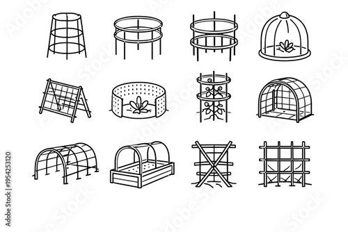 Image icon simple grow structure reinforcement support vector crop plant frame generation