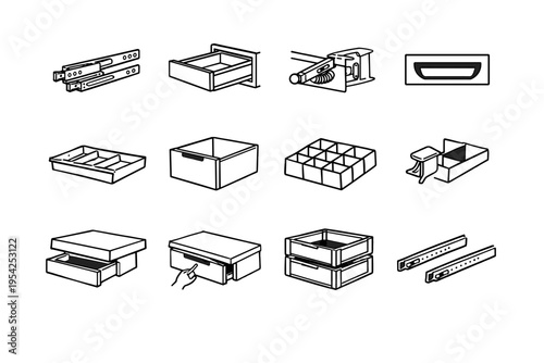 Icons icon tray shell grid clip under cabinet hidden soft mechanism storage