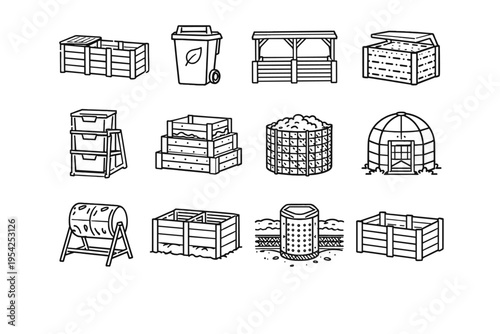Aerated container generation system management station icon biodegradable image simple feature vector