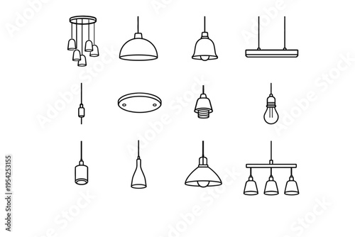 Lamp icon fixture hanging vector pendant simple light grip generation dining image