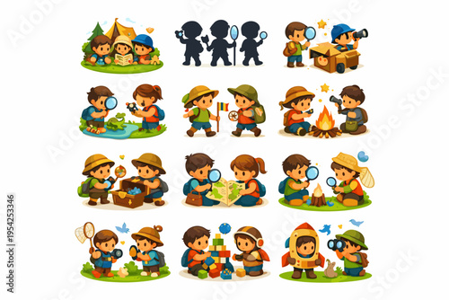 Image discovery tiny happy overview theme generation vector icon learning mix exploration