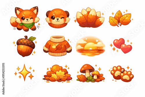 Muzzle fur simple tail vector autumn generation image scarf dots soft vibe