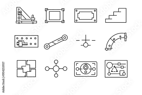 Icon offset generation block image setup positioning bar plate vector hollow alignment