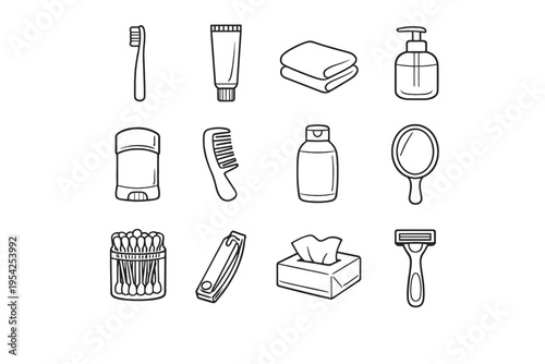 Case face image pump generation towel pack facial handle vector bottle icon