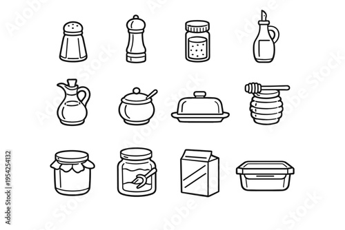 Cruet honey vector kitchen oil food basics icon flour icons bottle jar