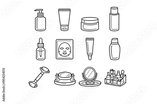 Packet icon toner skincare cleanser generation vector cosmetic face simple jade image