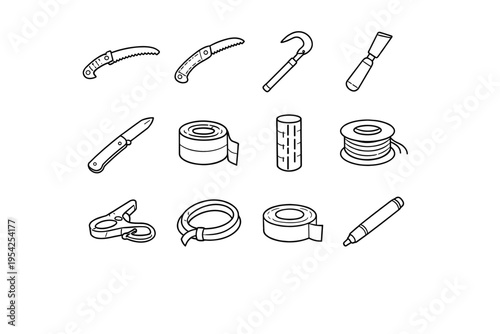 Image band wire icon simple vector elastic marker hook generation plant tie