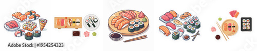 Vector Illustration of Delicious Sushi Dish