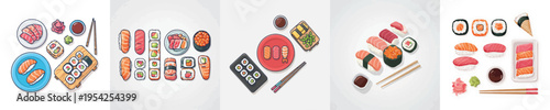 Vector Illustration of Delicious Sushi Dish