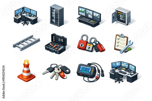 Generation operations maintenance cable icon case simple toolkit image cone access tray