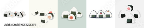 Delicious Japanese Onigiri Vector Illustration