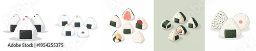 Delicious Japanese Onigiri Vector Illustration