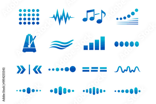 Visual cadence beat icons vector repeating pattern elements icon dot subtle interval