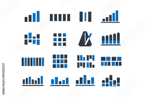 Metronome timing columns generation sequence simple ordered vector bar beat shapes image