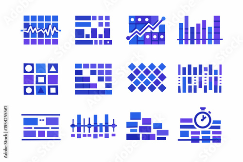 Rhythm grid matrix geometric visual icon icons vector forms timing