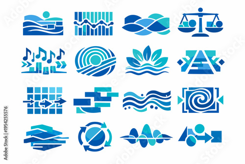 Vector visual overview generation pattern tempo image rhythmic icon flow simple system