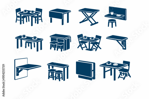Image simple frame compact vector icon eating kitchen surface table generation furniture