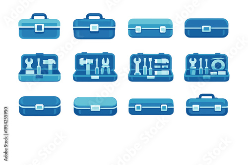 Vector practical utility repair symbol generation image icon functional container rectangular simple