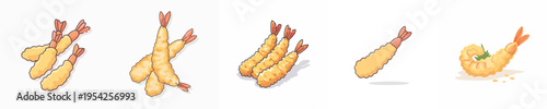 Japanese Tempura Shrimp Vector Illustration