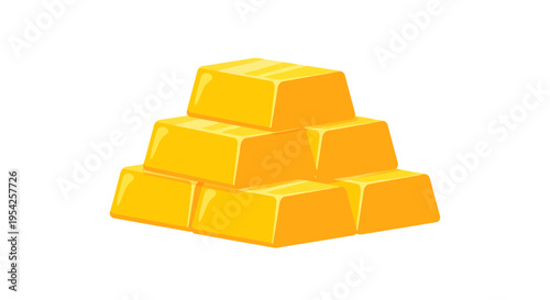 Illustrative gold bars arranged in a pyramid representing wealth and prosperity