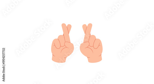 Illustrative depiction of two hands with fingers crossed, expressing hope or wishful thinking