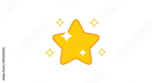 Illustrative radiant star emblem with twinkles offering delightful celebratory motif