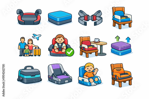 Portable strap icon vector image base cue support simple family assist safety