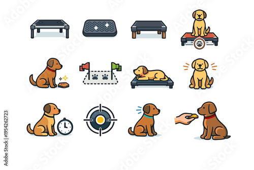 Simple impulse vector top raised aid dog image focus cue generation behavior