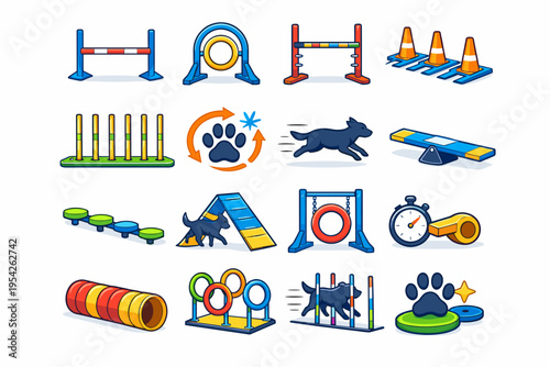 Lightweight icon pet icons energy symbol balance routine training vector cue skill