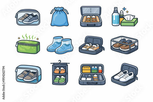 Isolation drawstring pouch packing organized travel simple shoe generation image vector footwear