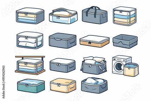 Case icon storage carry bag vector icons seasonal item reinforced fabric design