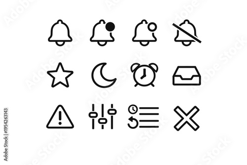 Moon simple star unread priority vector mode image alert icon notification generation