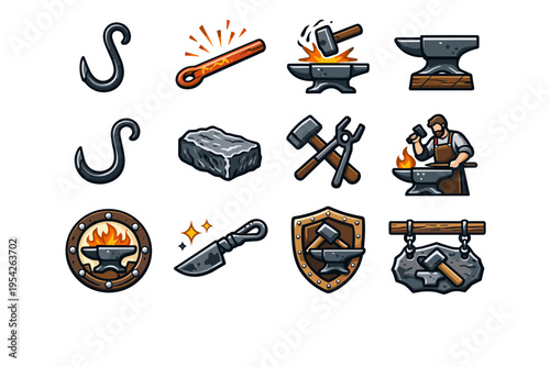 Hook texture vector image base icon generation sign metal simple curved skill