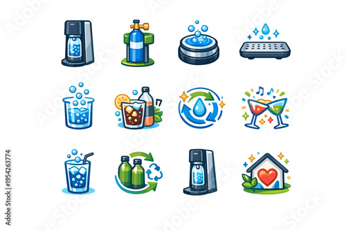 Icon vector generation simple reusable modern stand appliance diy drink image pressure