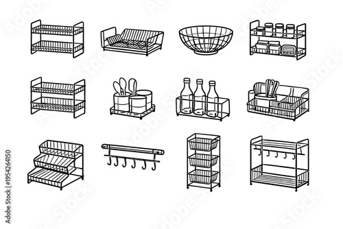 Icon simple countertop fruit image holder bottle frame vector rack generation wire