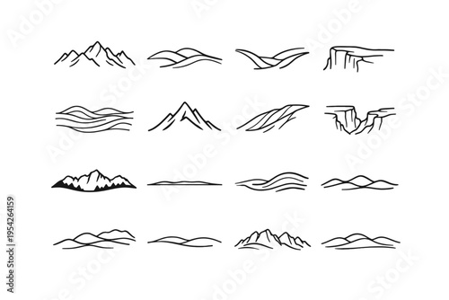 Hill elevation outline vector simple image sloped icon generation terrain edge trace