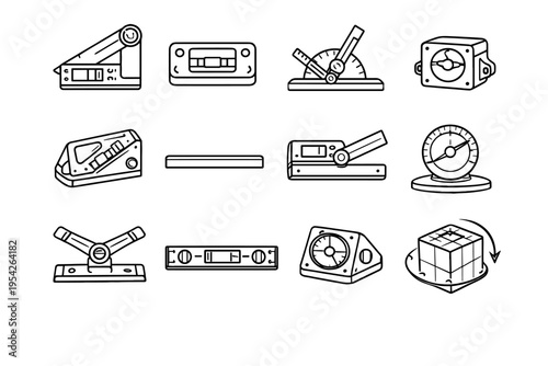 Measuring tool simple precision sensor electronic vector angle icon checker edge generation