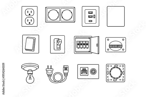 Plate cable generation hardware wiring image electrical icon simple frame outlet box