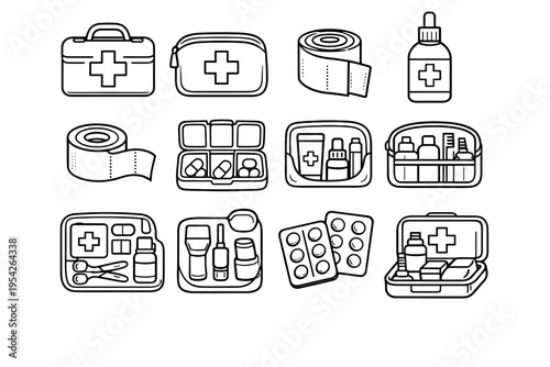 Roll health safety vector generation image pill icon first simple antiseptic care