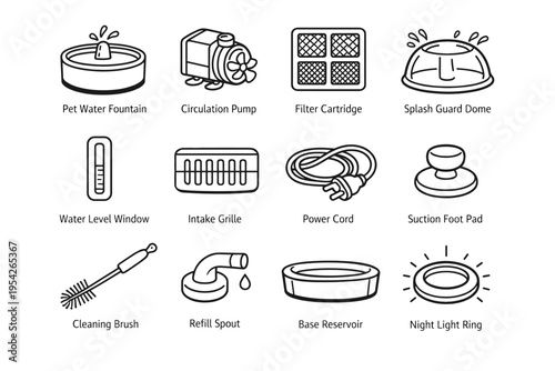 Guard image light vector ring simple cleaning generation filter icon refill pump