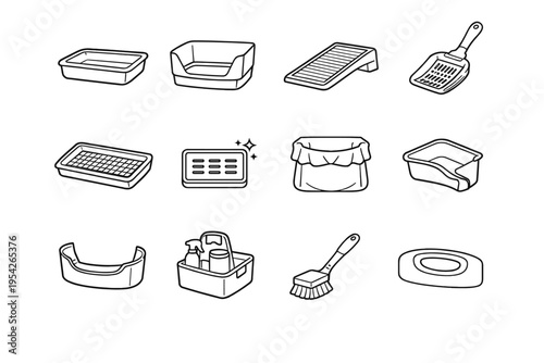 Step sieve storage image icon vector simple generation recess spout brush clumping