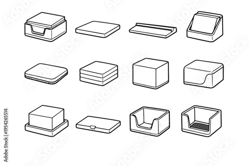 Compact size simple desk image refill vector stack slip generation color icon