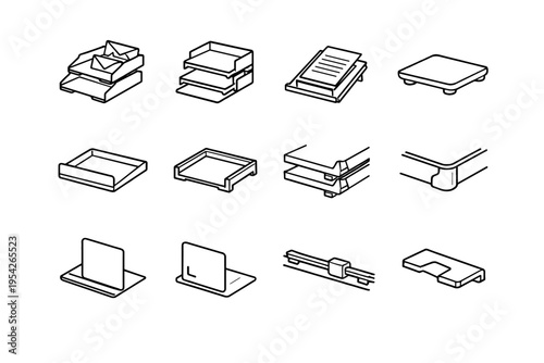 Icon vector image slide front load generation guide simple tray modular alignment