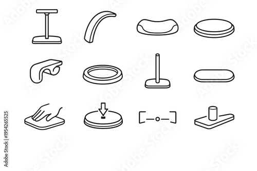 Silicone alignment center mark arm icon desk image generation vector simple peg