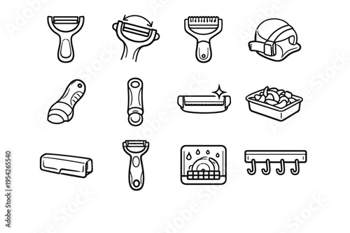 Safety prep end food hanging hook icon form rail vector waste edge