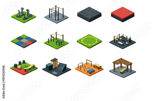 Activity bar courtyard simple coating generation workout fitness vector image icon movement